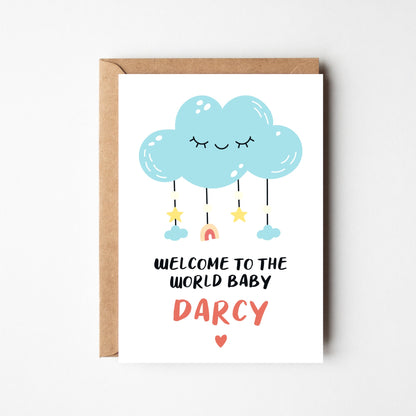 A6 Personalised New Baby Card - BYHONEYSTUDIOS