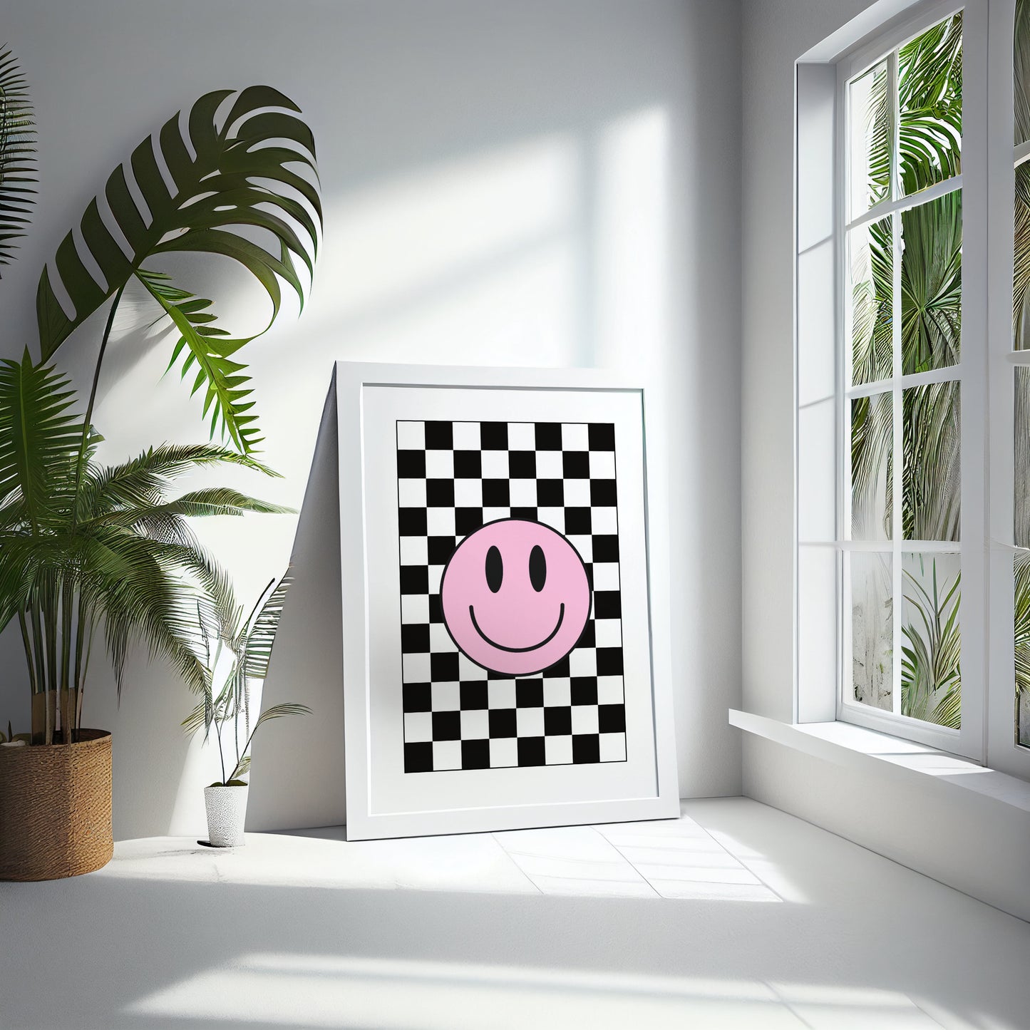 Smiley Face Check Print - BYHONEYSTUDIOS