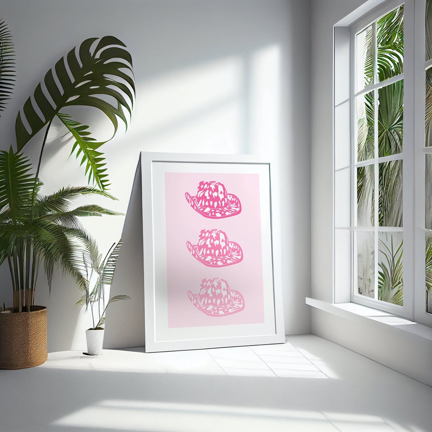 Pink Cowboy Hat Print - BYHONEYSTUDIOS