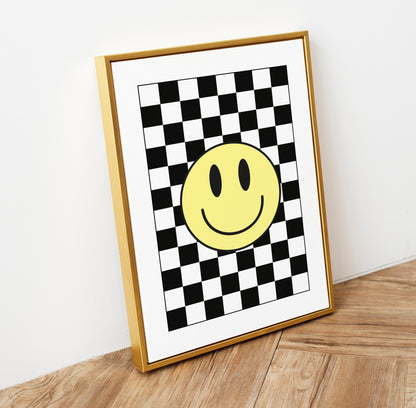 Smiley Face Check Print - BYHONEYSTUDIOS