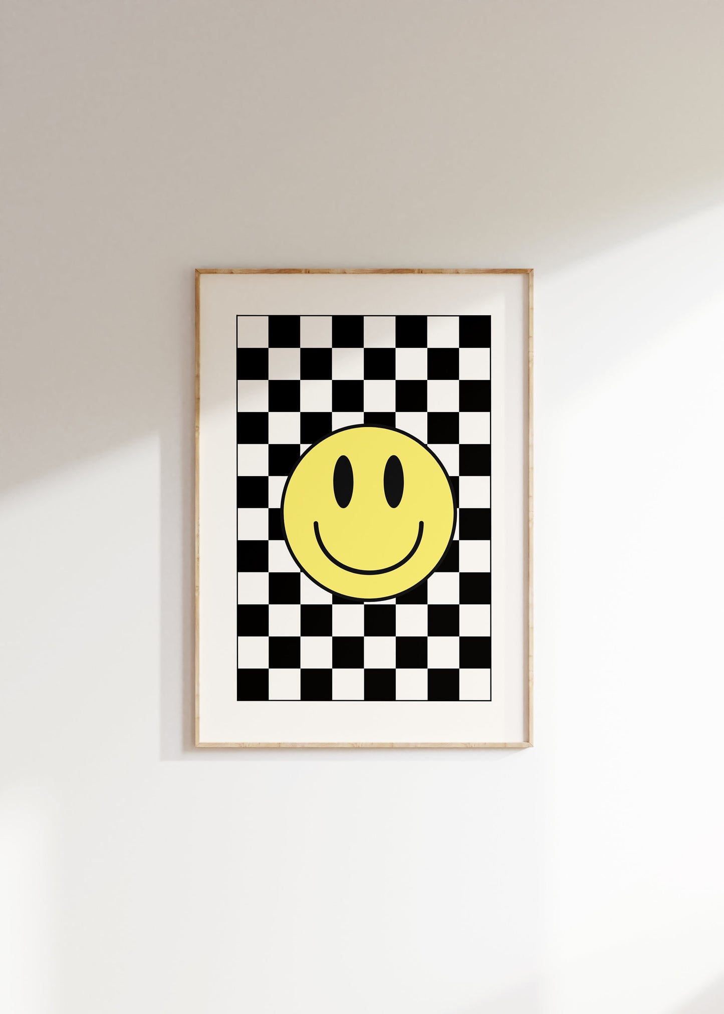 Smiley Face Check Print - BYHONEYSTUDIOS