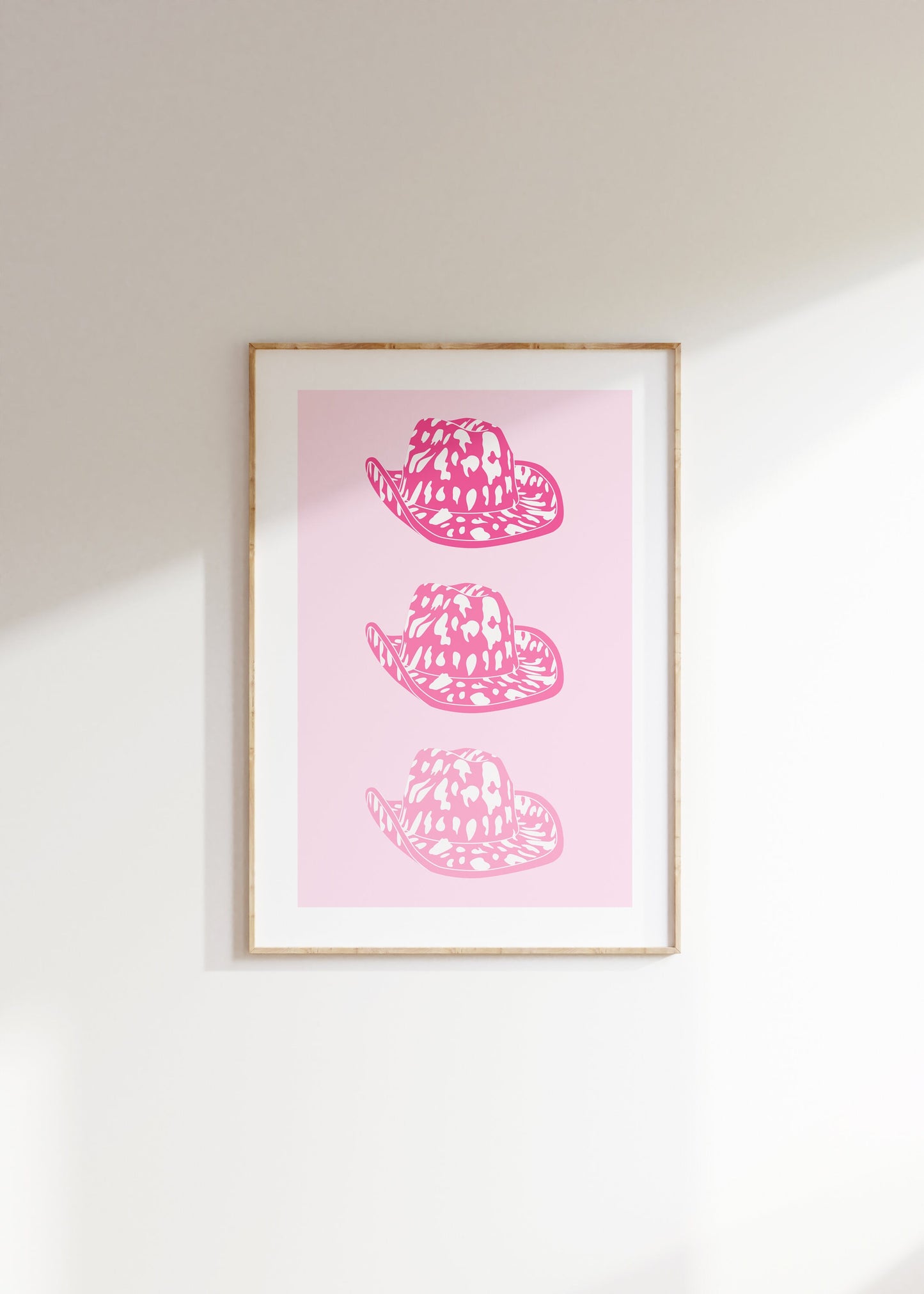 Pink Cowboy Hat Print - BYHONEYSTUDIOS