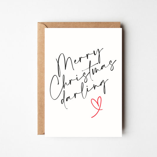 A6 Merry Christmas Darling Card - BYHONEYSTUDIOS