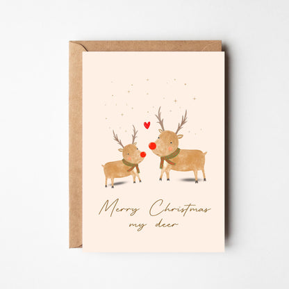 A6 Merry Christmas My Deer Card - BYHONEYSTUDIOS